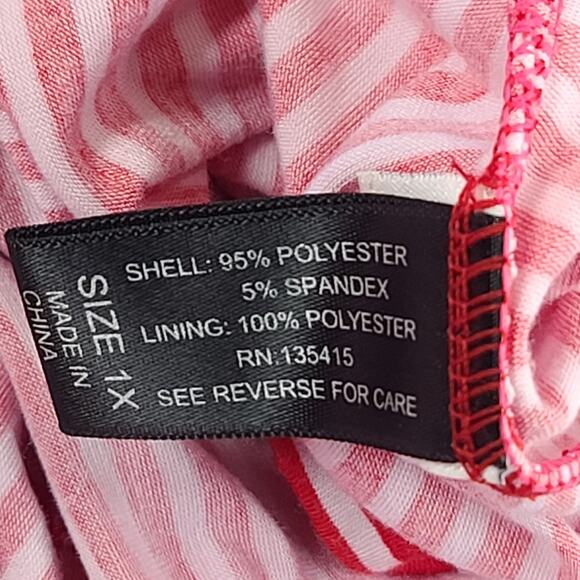 Baby Phat Y2K women's maxi dress halter top red&white striped NWT Size 1X Beachy - Picture 9 of 11